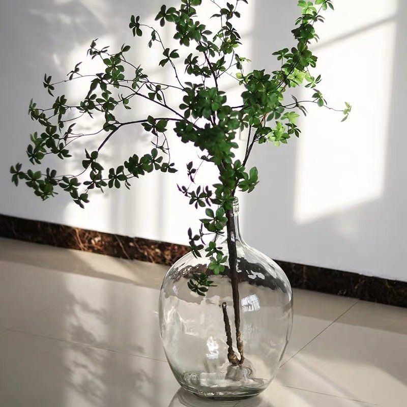 Large Clear Glass Floor Vase - SHAGHAF HOME