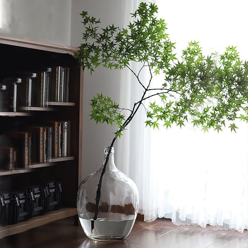 Large Clear Glass Floor Vase - SHAGHAF HOME
