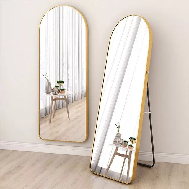 Large Floor and Wall Arch Mirror GOLD - SHAGHAF HOME