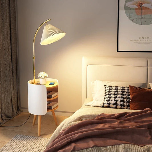 LETHOS side table with floor lamp - SHAGHAF HOME