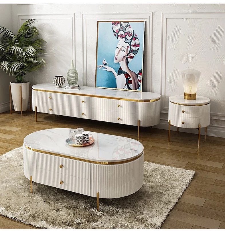 Lin marble coffee table - SHAGHAF HOME