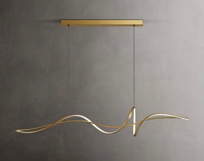 Line Art wavy pendant gold light - SHAGHAF HOME