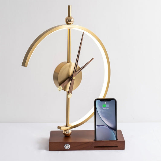 Luxury table clock with phone charger - SHAGHAF HOME