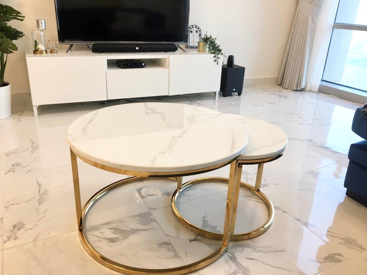 Marble coffee table set - SHAGHAF HOME