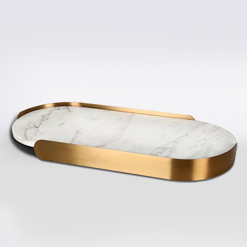 Marble oval tray - SHAGHAF HOME