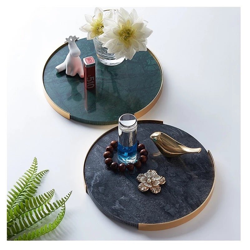 Marble round tray - SHAGHAF HOME