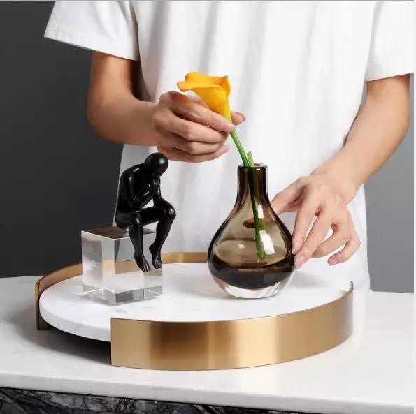 Marble round tray - SHAGHAF HOME