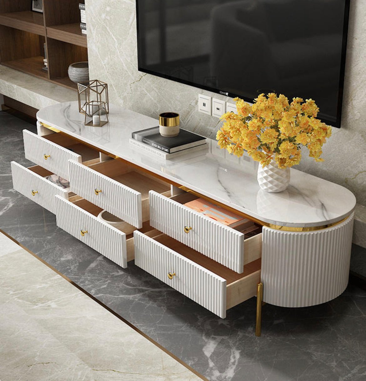Marble TV Table 009 - SHAGHAF HOME
