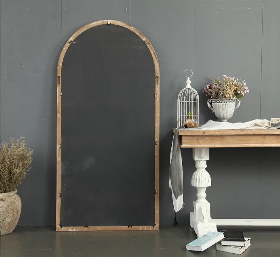 Med Century original wood arch Mirror - SHAGHAF HOME