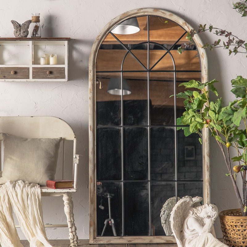Med Century original wood arch Mirror - SHAGHAF HOME