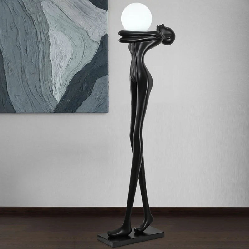 Micha standing women black floor lamp - SHAGHAF HOME