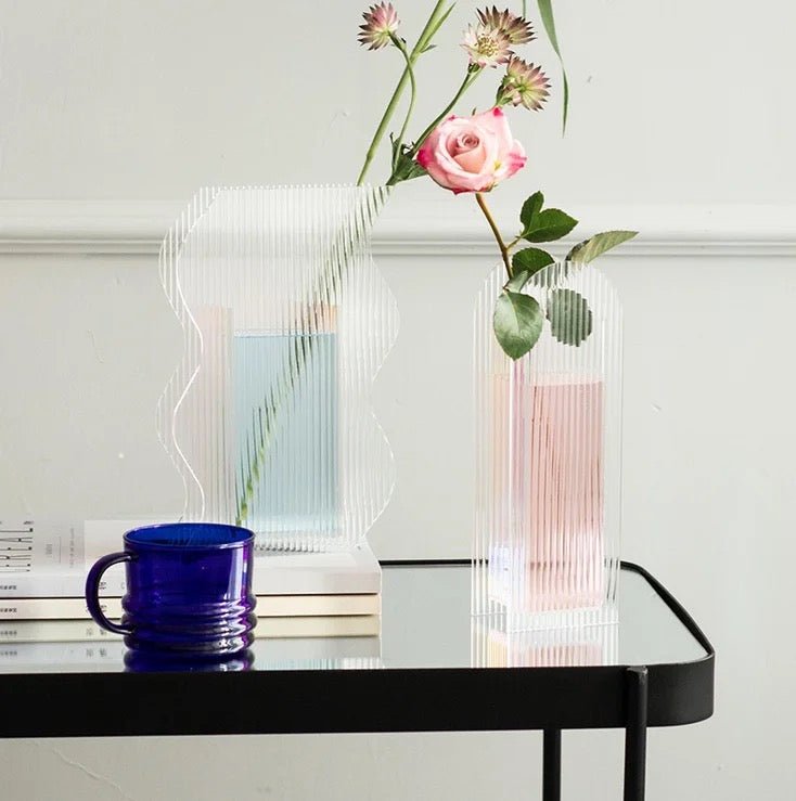 Modern acrylic transparent vases SET ( 2 vases ) - SHAGHAF HOME