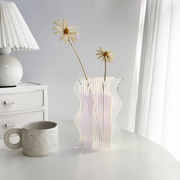 Modern acrylic transparent vases SET ( 2 vases ) - SHAGHAF HOME
