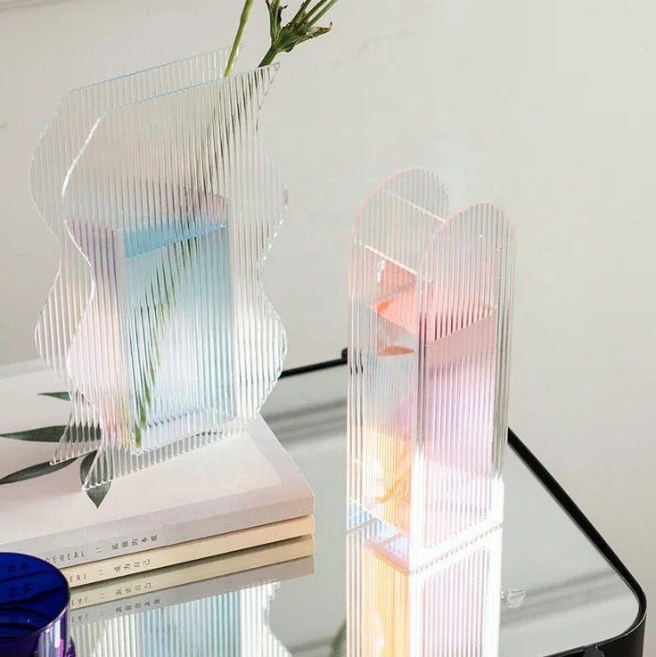 Modern acrylic transparent vases SET ( 2 vases ) - SHAGHAF HOME