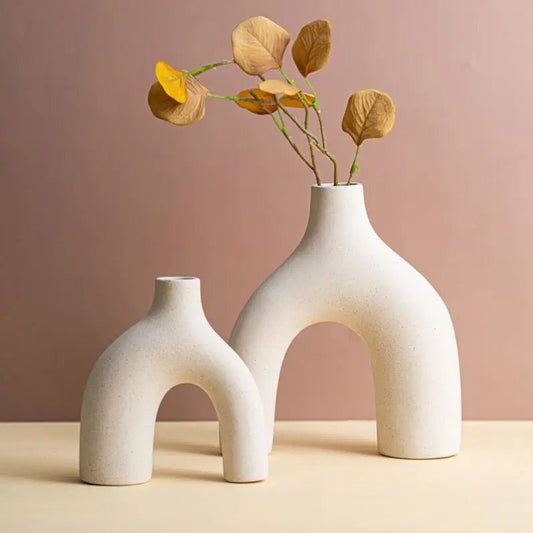 Modern creamy white vases set - SHAGHAF HOME