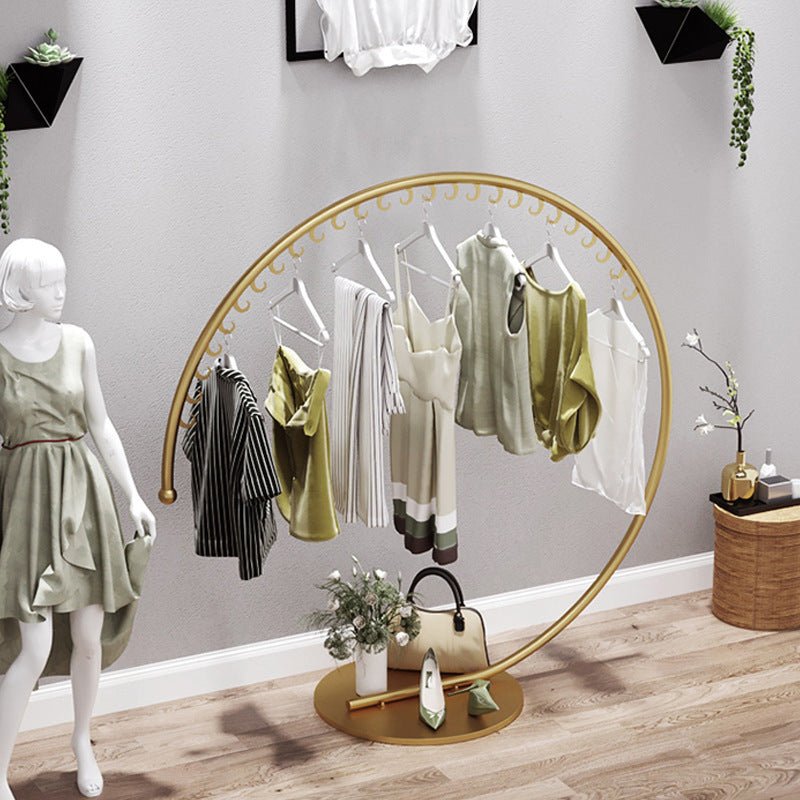 Open circle clothes RACK (GOLD METAL) hanger - SHAGHAF HOME