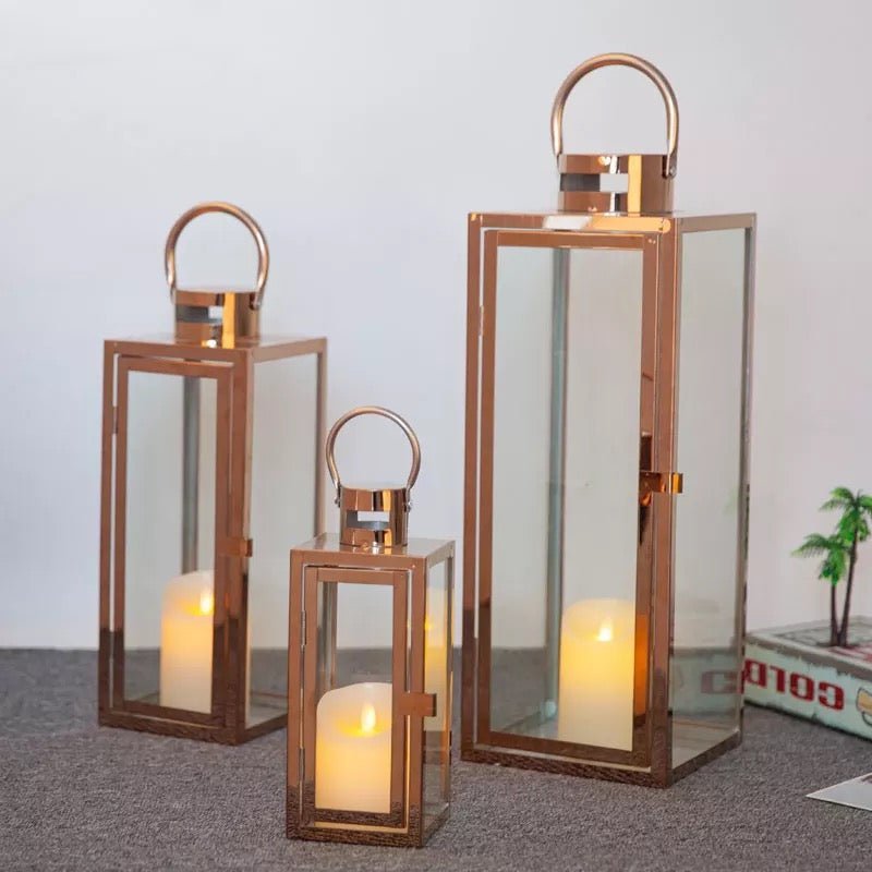 RoseGold Lanterns set for home decorating - SHAGHAF HOME
