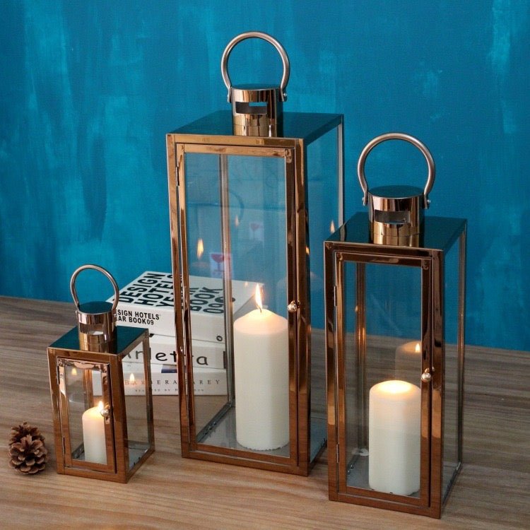 RoseGold Lanterns set for home decorating - SHAGHAF HOME