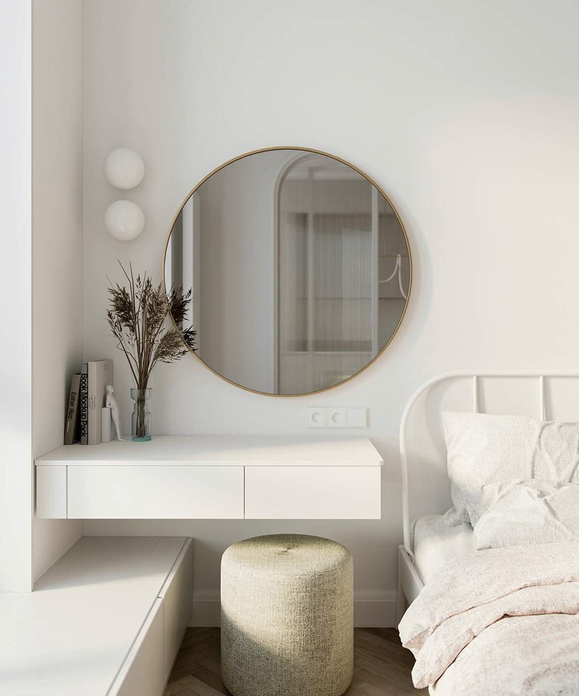 Round Aluminum Wall Mirror 80x80 CM - SHAGHAF HOME
