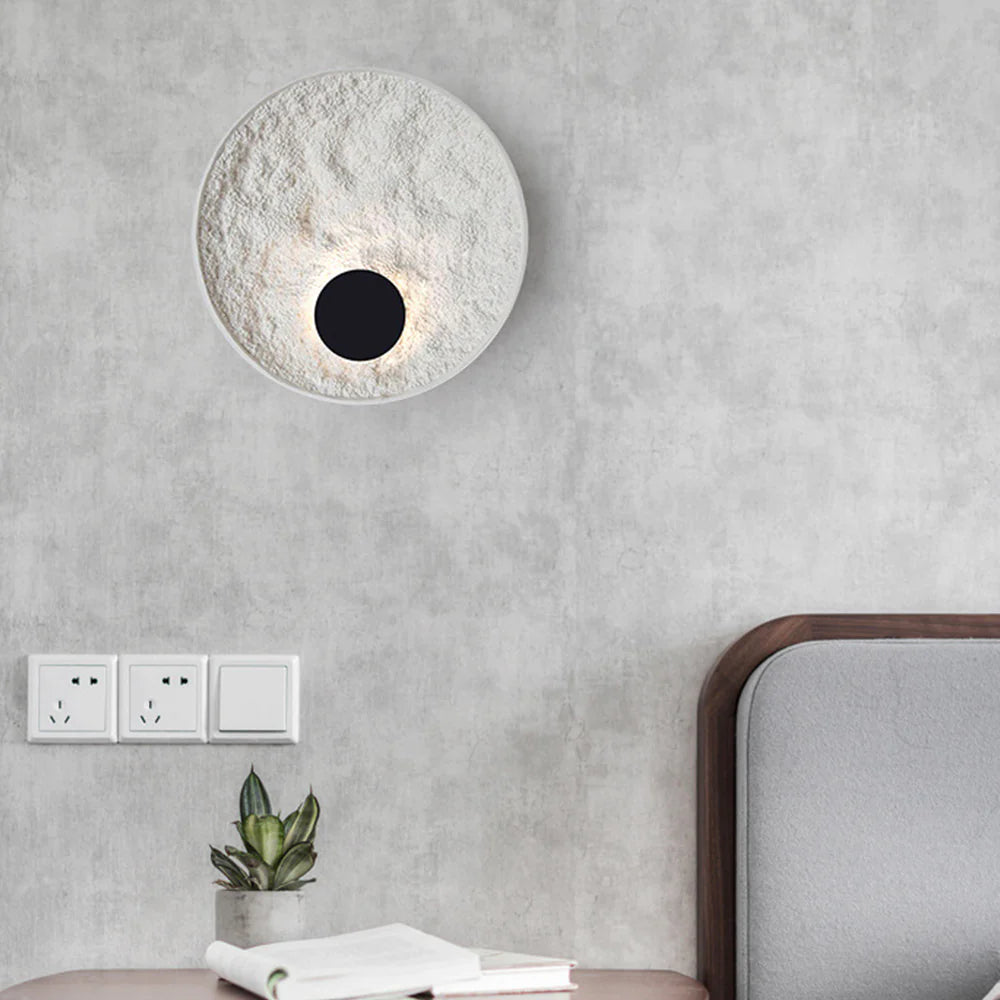 Round Moon textures wall lamp - SHAGHAF HOME