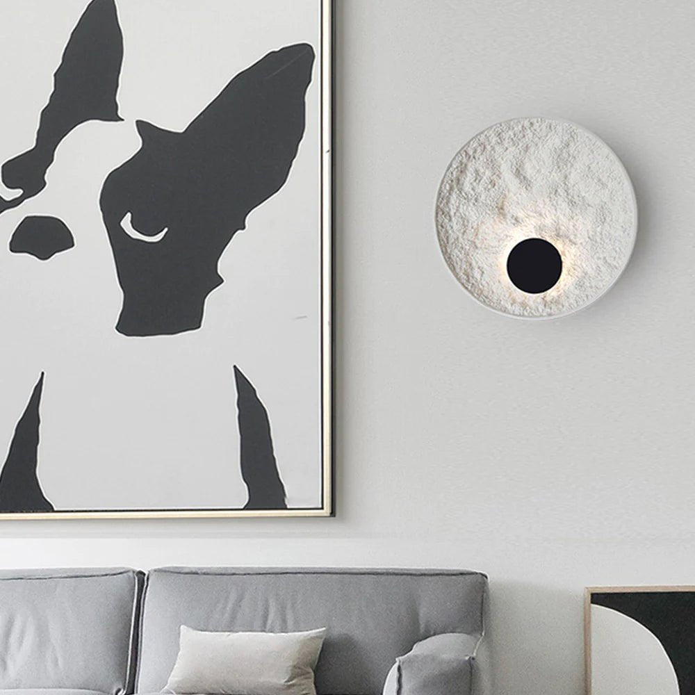 Round Moon textures wall lamp - SHAGHAF HOME