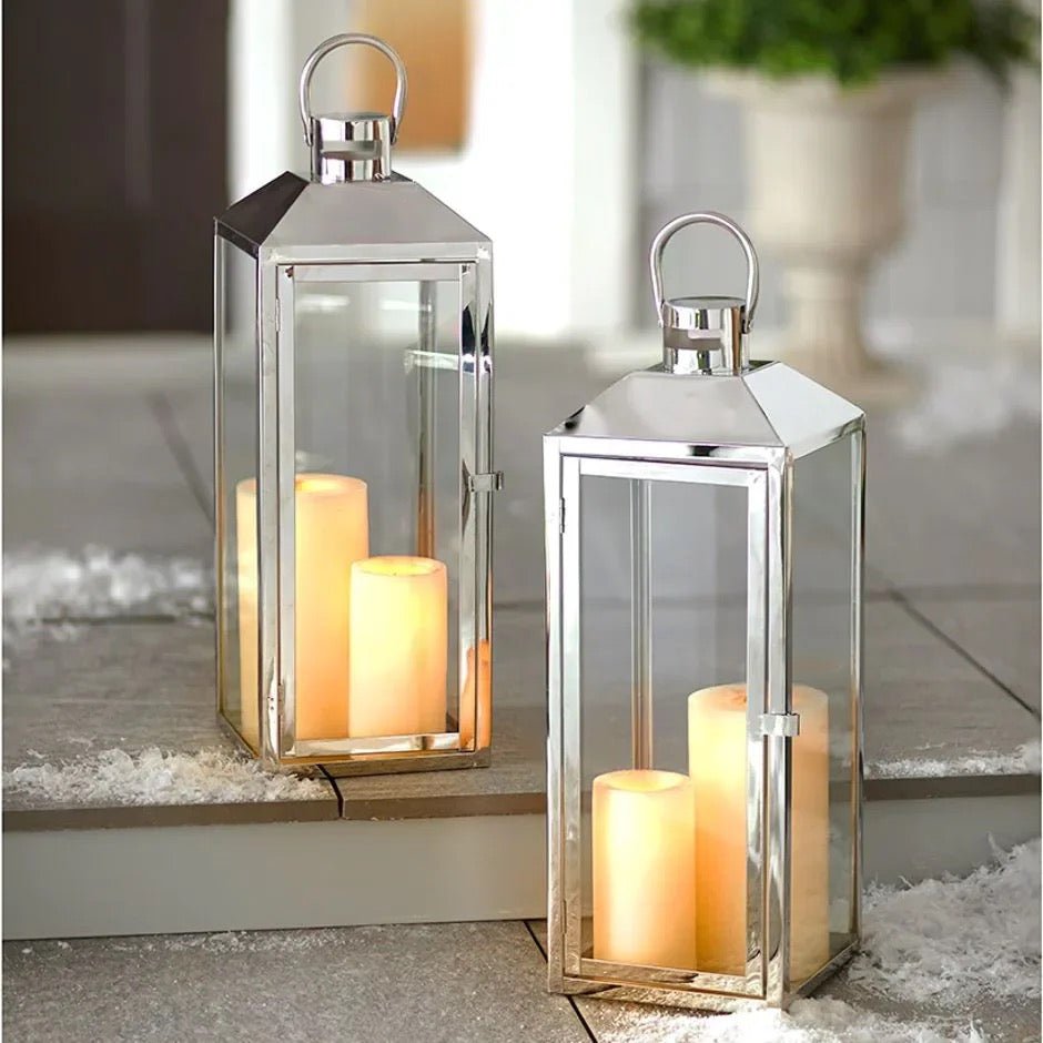 Silver color Lanterns set 0067 - SHAGHAF HOME