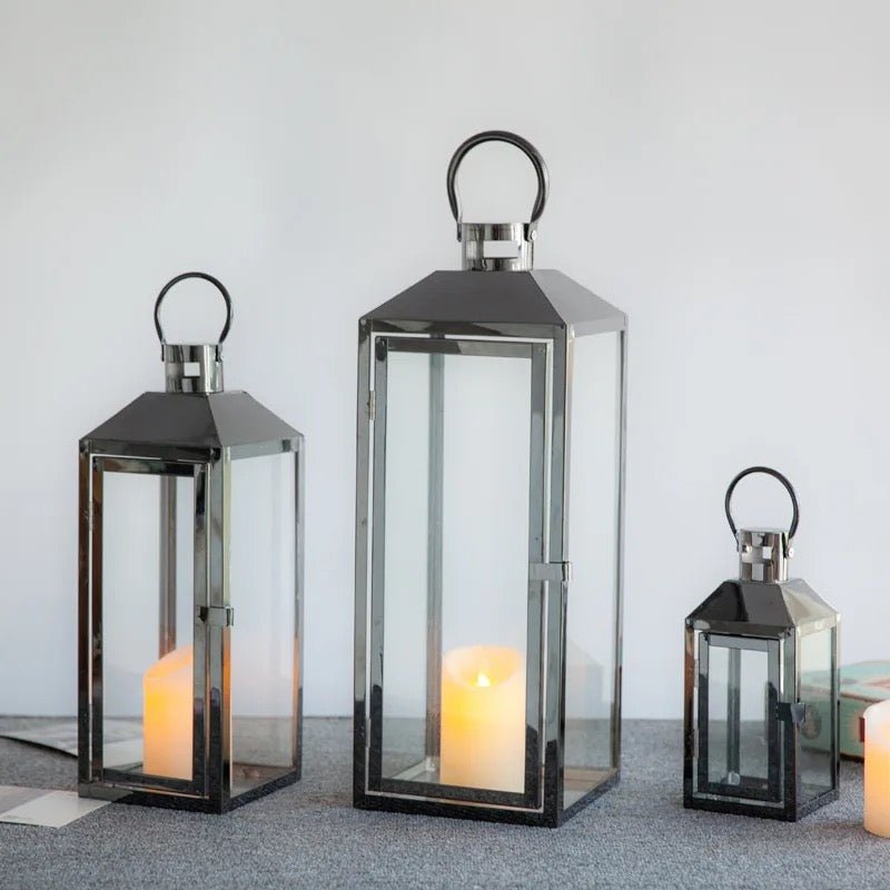 Silver color Lanterns set 0067 - SHAGHAF HOME
