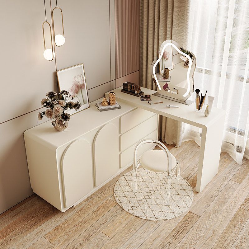 VERA wood dresser table set (including chair and LED Mirror) - SHAGHAF HOME