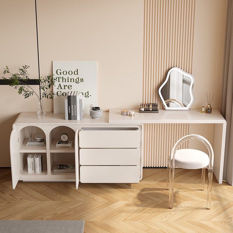 VERA wood dresser table set (including chair and LED Mirror) - SHAGHAF HOME