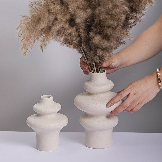 Wavy ruffle ceramic vases set ( 2 vases ) - SHAGHAF HOME