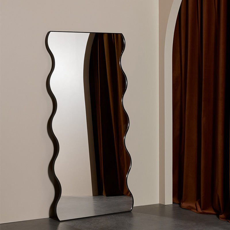 Wavy wiggly black frame full length Mirror - SHAGHAF HOME