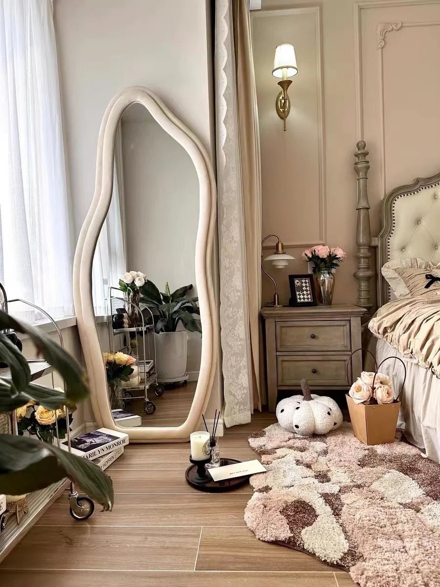 ZURA irregular shape velvet mirror - SHAGHAF HOME