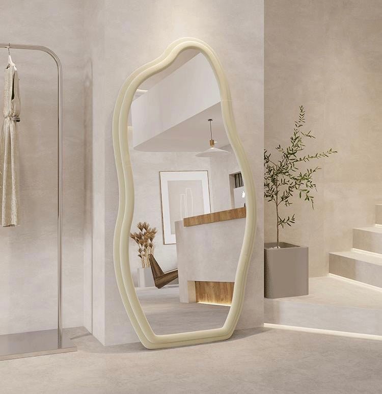 ZURA irregular shape velvet mirror - SHAGHAF HOME