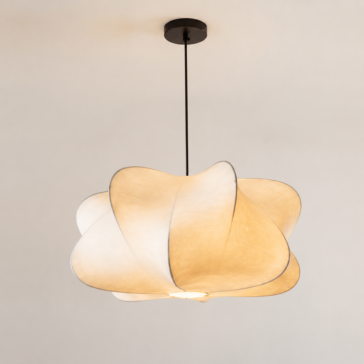 Lunara Sculptural Silk Pendant Light – 50 cm