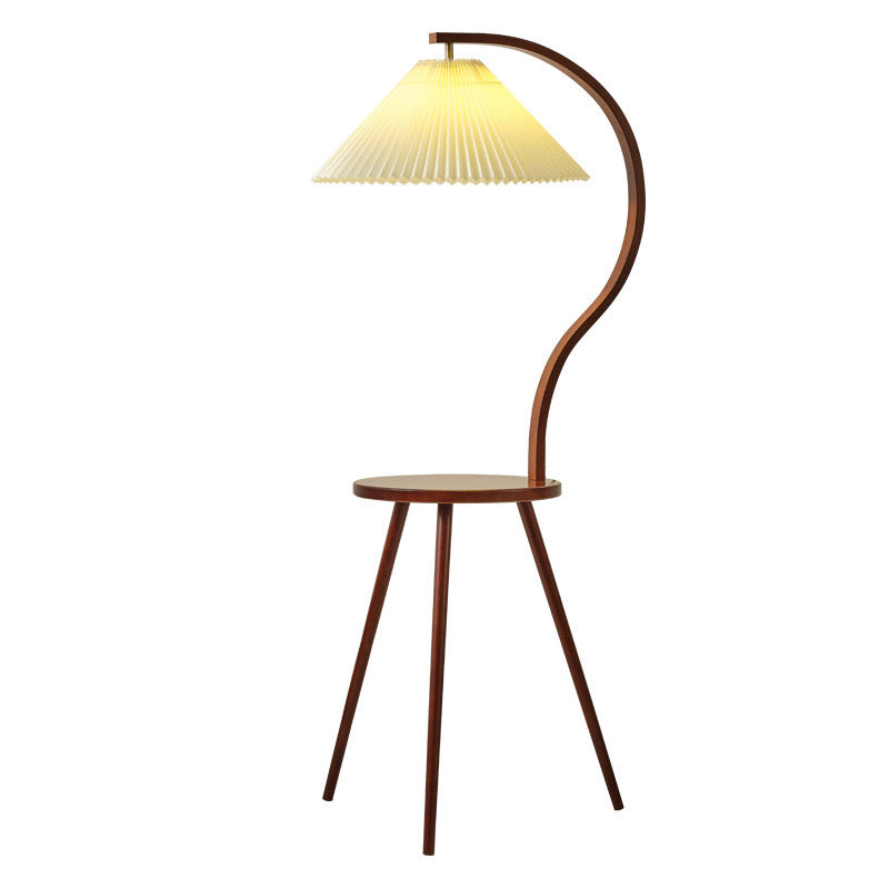 Capanee tray wood floor lamp