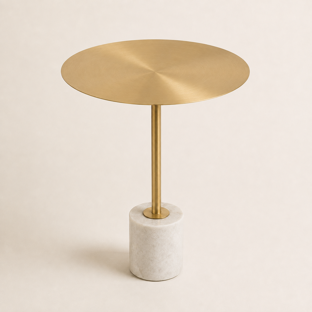 perlies Brushed Gold & White Marble Side Table