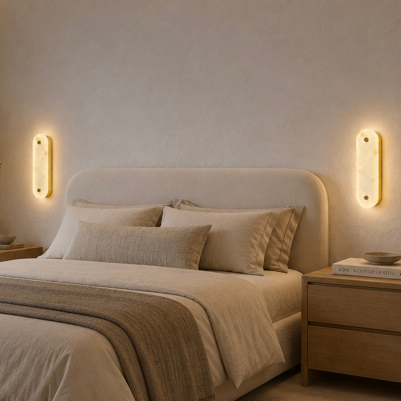 Alina Marble-Look Acrylic LED Wall Lamp – 50 cm