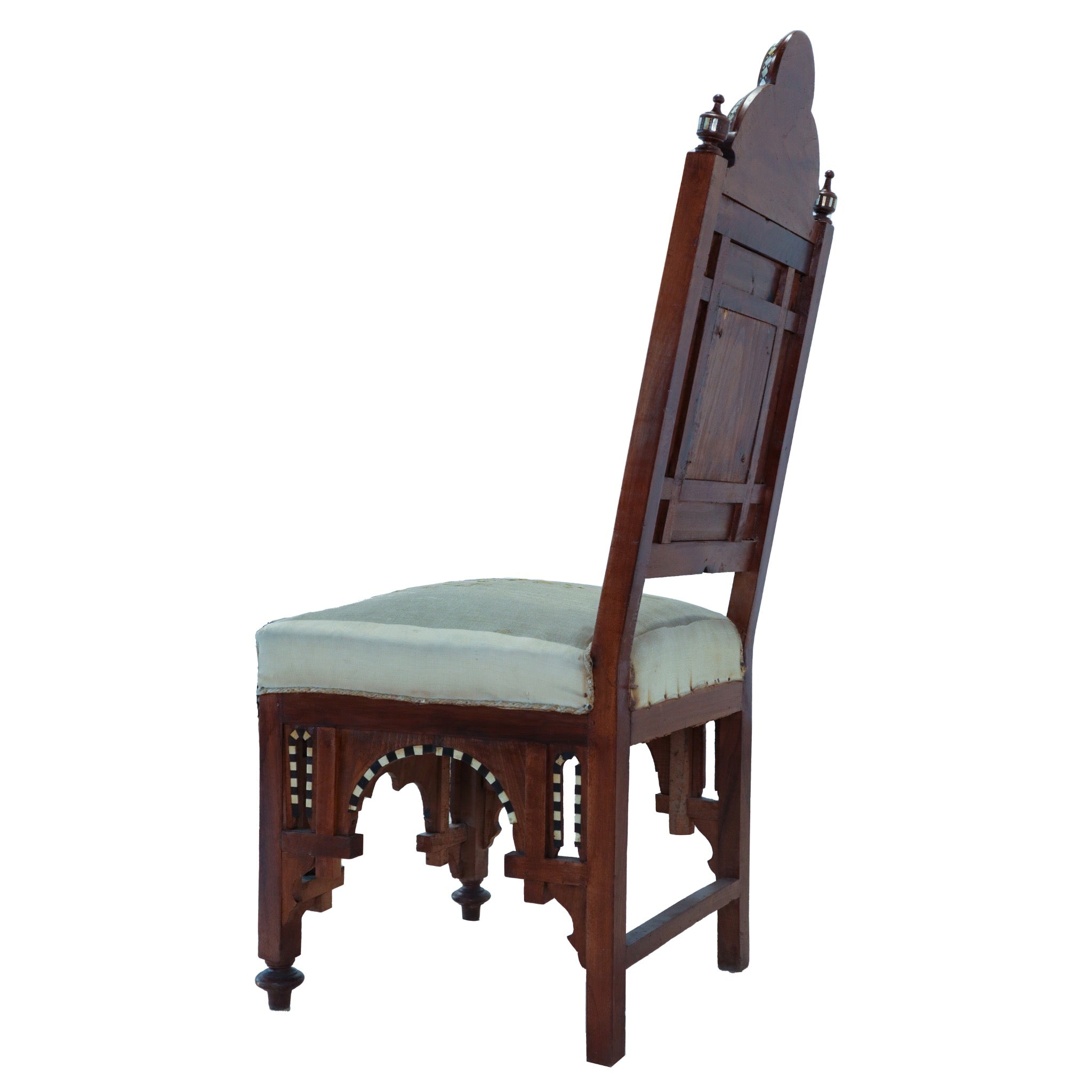 Antique Damascus Chairs with Mother of Pearl Inlay (Pair, 1870-1900)