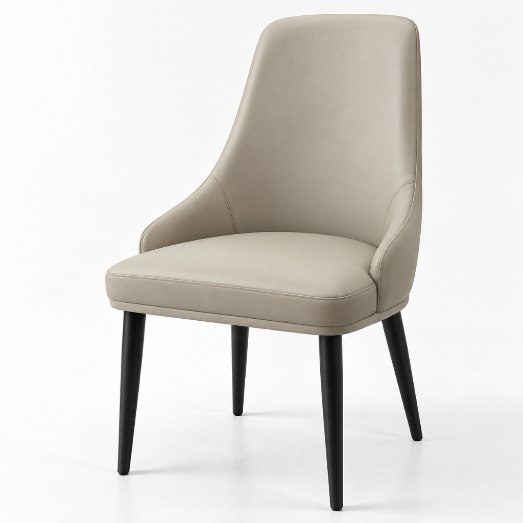Beige PU Leather Dining Chair | SHAGHAF HOME UAE