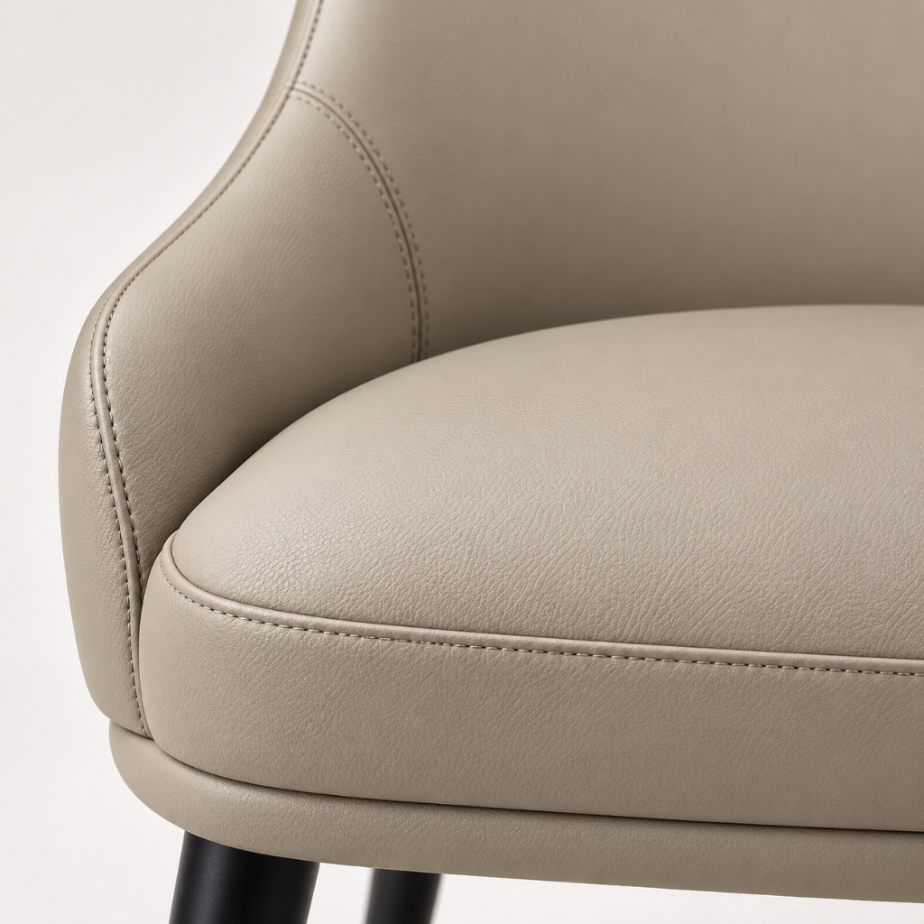Beige PU Leather Dining Chair | SHAGHAF HOME UAE