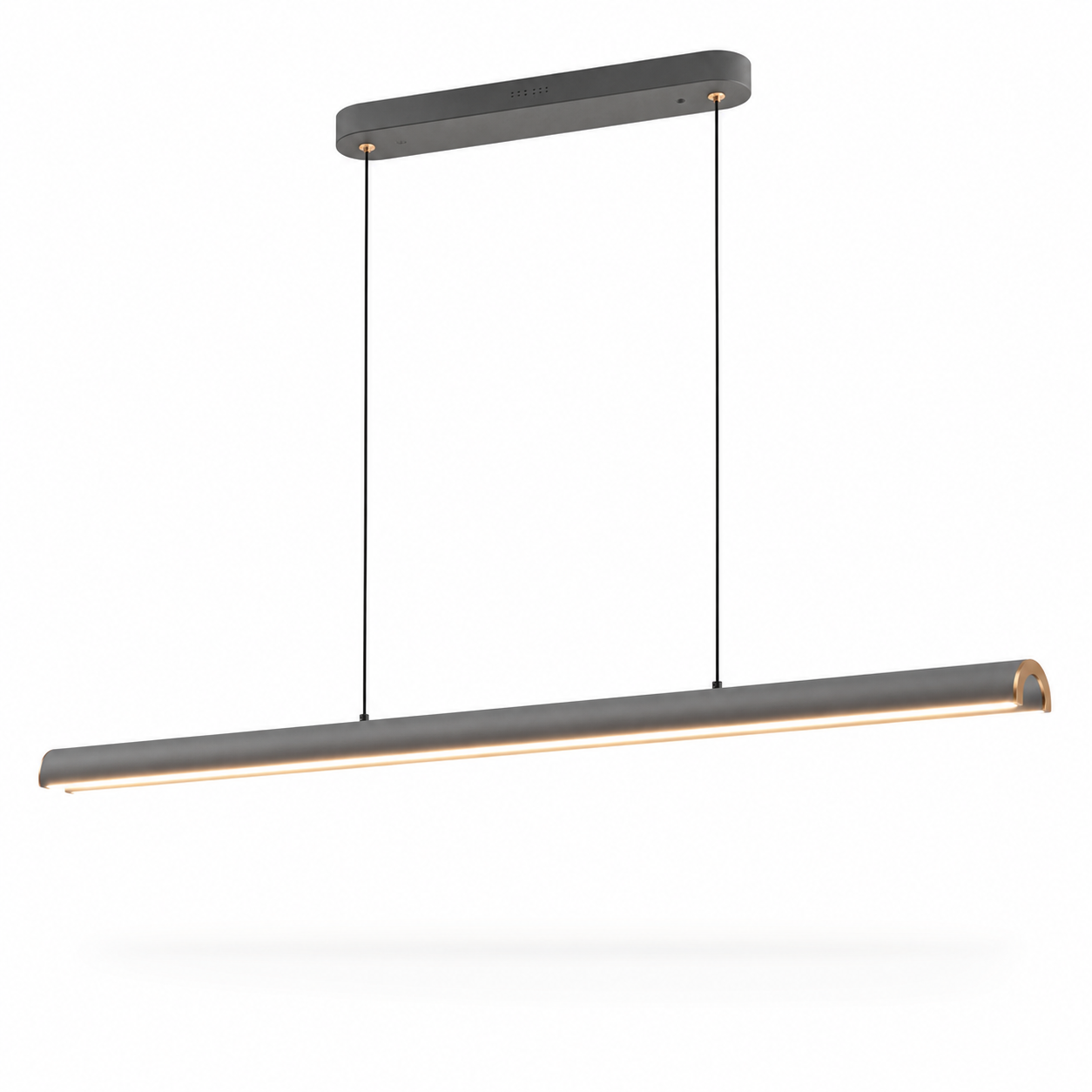 Modern Linear LED Pendant Ceiling Lamp – Matte Grey | Dimmable | Adjustable Height | CCT Changeable | 150 cm
