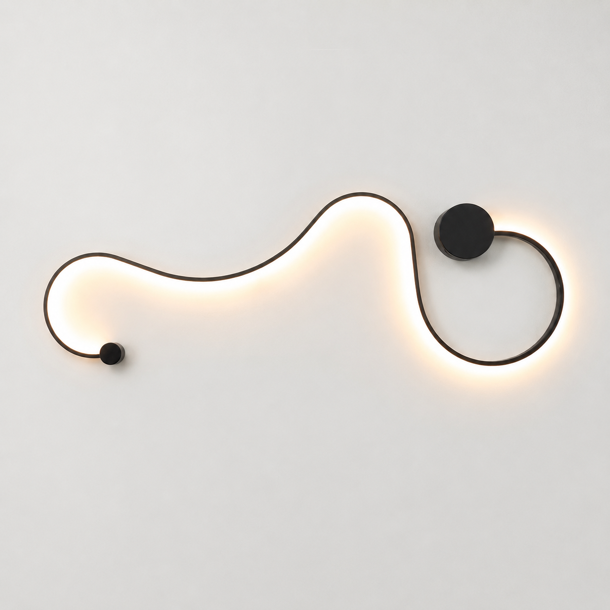 Modern Sculptural LED Wall Lamp – 3 Color Changing Wall Light | Minimalist Black Aluminum Sconce