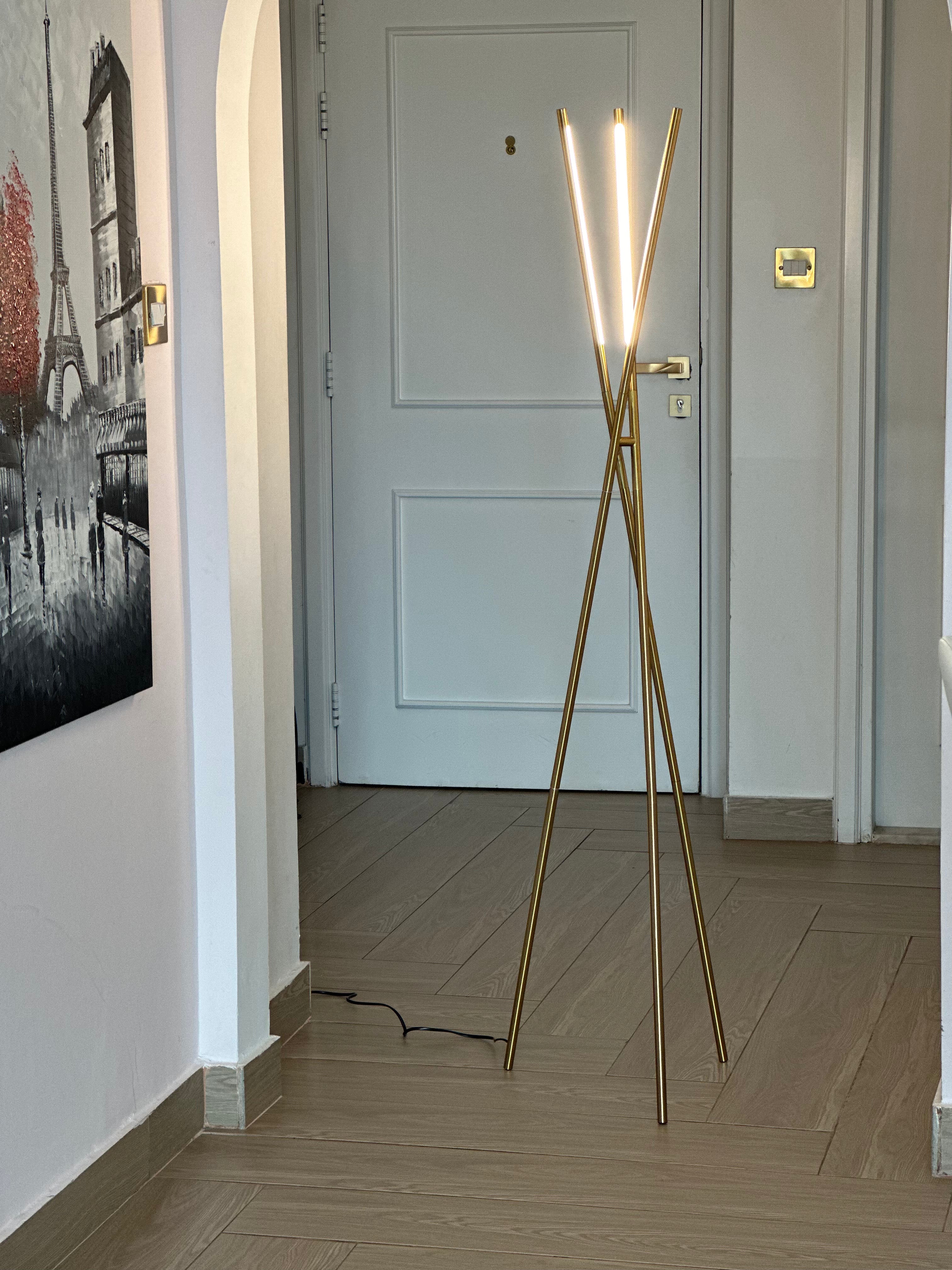 Adjustable LED Tripod Floor Lamp - Sleek Minimalist Design