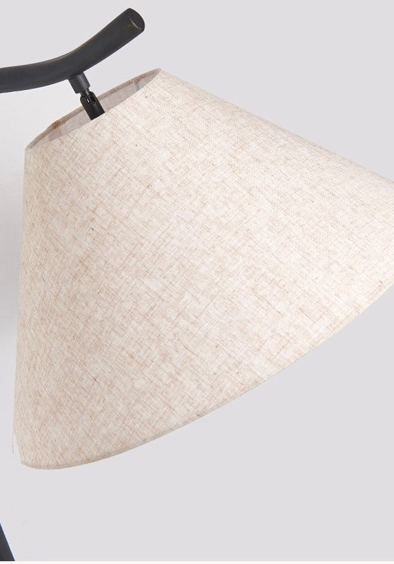 Arc Side Table Floor Lamp with Fabric Shade