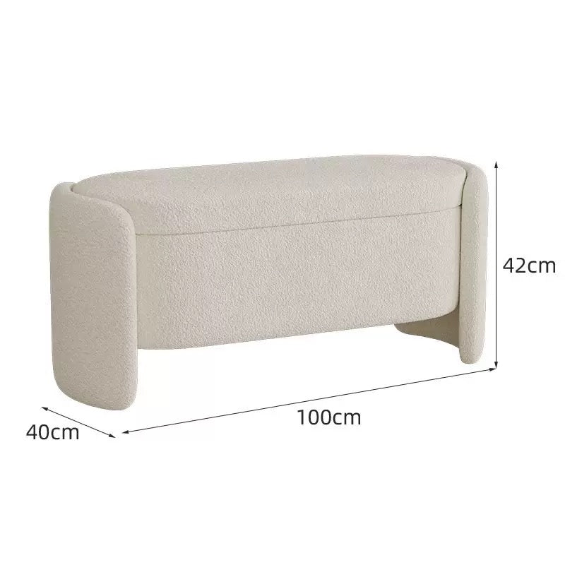Élan Bouclé Storage Bench – Modern Ottoman with Hidden Compartment