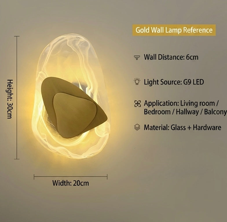 Aurielle Glow Modern Glass Wall Lamp