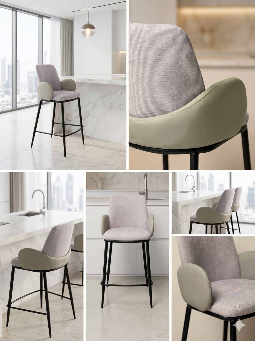 Porto Contemporary Kitchen Island Bar Stool