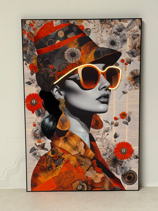 Radiant Muse – LED Wall Art (120x80 cm)