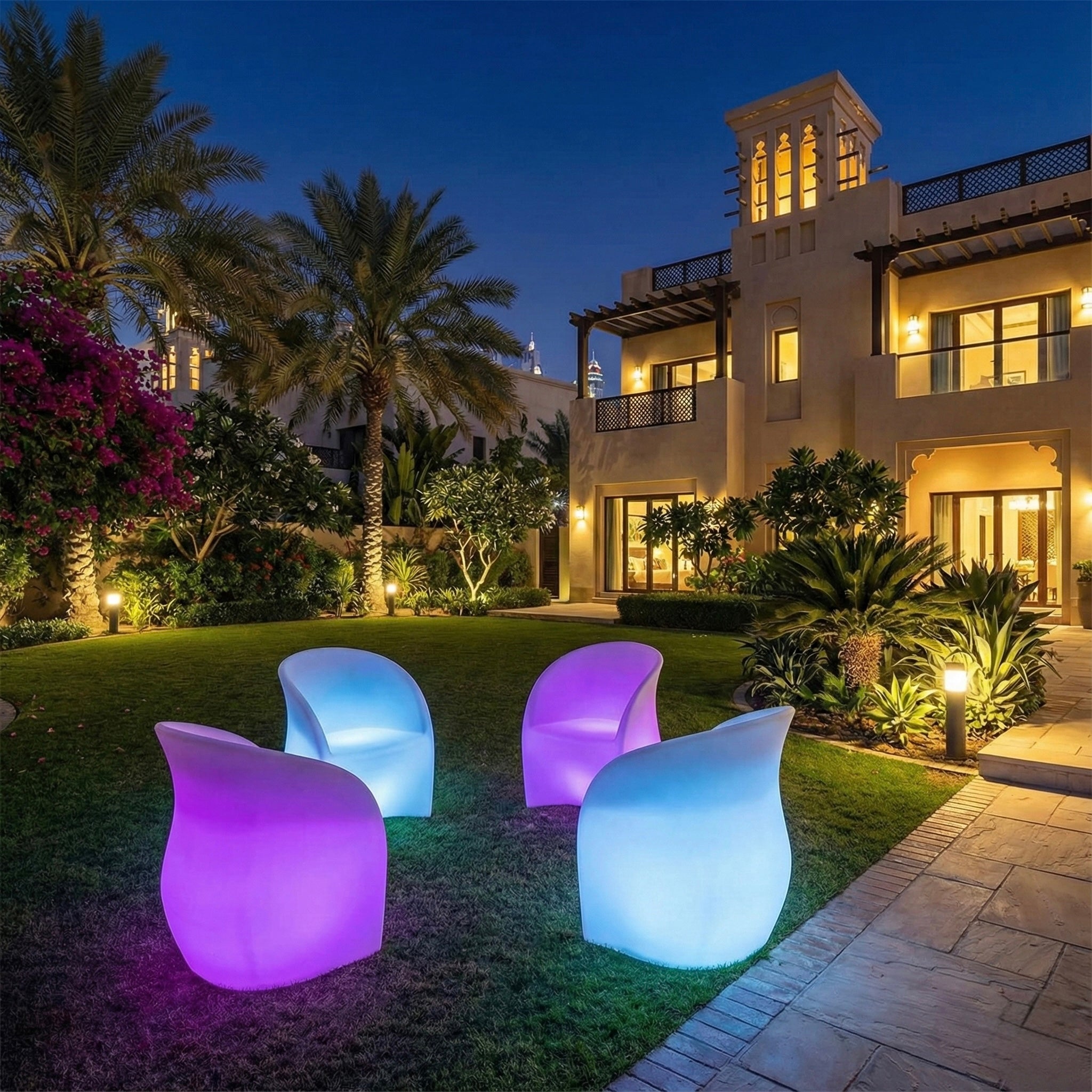 LED Outdoor Lounge Chair – Rechargeable & Remote Control