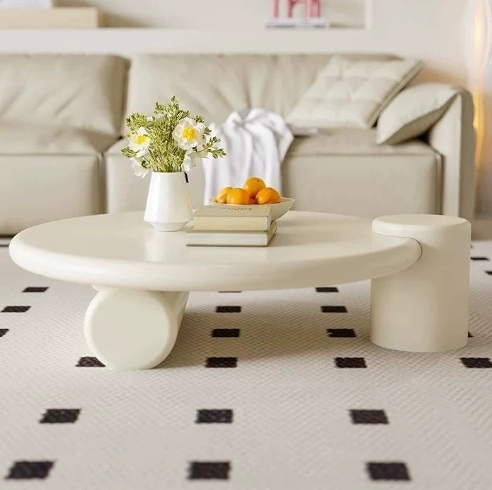 Cream Modern Designer Coffee Table with ambient light